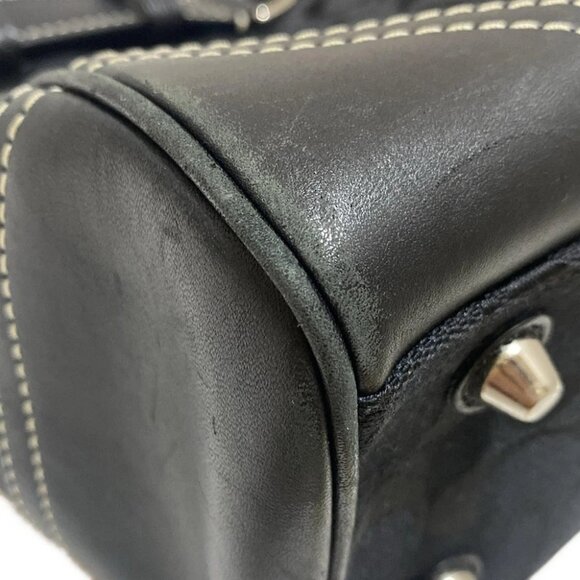 Auth COACH Signature Carryall 8K07 Black Jacquard Leather - Shoulder Bag - Picture 5 of 8